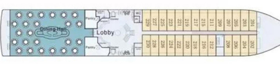 星際水晶號遊輪2樓上層甲板